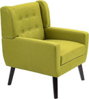 UIXE Accent Chairs Set of 2, Modern Upholstered Arm Chair, Mid-Century Club Armchair Comfy Single Lounge Sofa Button Tufted Living Room Reading Seat Bedroom Side Sitting for Home Office,Green by CozyNest Decor
