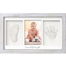 Baby Hand and Footprint Kit - Clay Handprint Keepsake Frame, Newborn Nursery Picture Frame, Personalized New Mom Gifts for Baby Shower & Registry (Vintage Gray) by TinyTreasures Baby Boutique