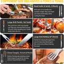 34Pcs Grill Accessories Grilling Gifts for Men, 16 Inches Heavy Duty BBQ Accessories, Stainless Steel BBQ Tools with Thermometer, Grill Mats for Backyard, BBQ Gifts Set for Men Women by GreenHaven Gardens