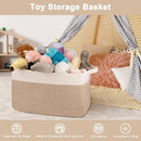 OIAHOMY 95L Blanket Basket, 24”x17”x14”, Large Woven Basket for Storage, Nursery Cotton Rope Basket with Handle, Living Room, Nursery, Bedroom,Toy Storage Organizer Bins, Brown and White by TinyTreasures Baby Boutique