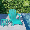 GREENVINES Adirondack-Ottoman | Set of 2 | HDPE Plastic | Outdoor Footrest | All Weather | Foot Rest | Foot Stool | Aqua | for Adirondack Chair | for Patio Backyard Pool by CozyNest Decor