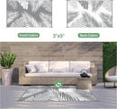 GENIMO Outdoor Rug 3' x 5' Waterproof for Patios Clearance, Reversible Outdoor Plastic Straw Camping Rug Carpet, Large Area Rugs Mats for RV, Camper, Deck, Balcony, Porch, Beach, Picnic, Grey&White by CozyNest Decor