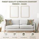 Charlotte Home Furnishings Decorative Tapestry Pillow Cover 14x14 in, Green Pheasant Couch Throw Pillow Cover, French Country Square Cushion Cases for Bed Room Home Decor, Soft Cotton Jacquard Woven by CozyNest Decor