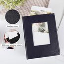 RECUTMS Small Photo Album 4x6 52 Photos, Leather Cover Mini Photo Book with Front Window Holds 52 Vertical Photos, for Artwork or Postcards Storage Wedding Family Baby Vacation(Dark Blue) by TinyTreasures Baby Boutique