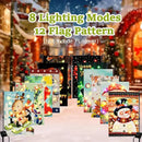 Solar Seasonal Garden Flags Set of 12, Lighted 12×18 Double-Sided Yard Flags for Outside Halloween Christmas Fall Thanksgiving Day Decorations Welcome Flag Outdoor Holiday Decor by GreenHaven Gardens