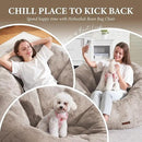 Hobestluk Bean Bag Chairs Large Bean Bag Couch for Adults Stuffed Sofa Chair Comfy Giant Bean Bag Chair with Spacious Design for Reading, Playing or Relaxing (Brown) by CozyNest Decor