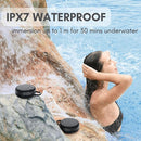 MusiBaby Mini Bluetooth Speaker – Bluetooth 5.3 with 6956C Chipset, IPX7 Waterproof, Rubberized Shell, Clip-On Lanyard, Ultra-Portable for Shower, Pool, Teens, Backpack, Gifts (Black) by TinyTreasures Baby Boutique