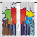 City Rod Pocket Blackout Curtains for Boy Girl Bedroom, Pop Art Style New York Cityscape Thermal Insulated Home Window Drapes for Living Room Darkening, 72x63 inch by TinyTreasures Baby Boutique