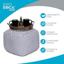 BIRDROCK HOME Square Pouf Ottoman | Cotton Braided Foot Stool with Bean Bag Filling | Boho Foot Rest for Living Room, Bedroom | Compact & Comfortable Seating, Lightweight & Sturdy | Grey by CozyNest Decor
