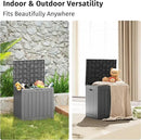 EAST OAK Outdoor Storage Box, 31 Gallon Deck Box Indoor and Outdoor Use, Waterproof Resin Storage Bin for Package Delivery, Patio Cushions, Gardening Tools, Lockable, UV Resistant, Grey by GreenHaven Gardens