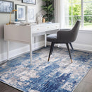 Washable Area Rugs 5'x8' Non-Slip Modern Abstract Soft for Living Room Entryway Bedroom Nursery, Print Pattern, Blue Grey Navy Gray by TinyTreasures Baby Boutique