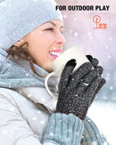 Geyoga 2 Pairs Women's Winter Touch Screen Gloves Soft Warm Fleece Lined Knit Elastic Cuff Winter Texting Gloves by TinyTreasures Baby Boutique