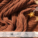 lifein Throw Blanket for Couch, Soft Boho Bed Throw,Cozy Burnt Orange Chenille Knitted Small Spring Lightweight Throw for Spring(Rust,50 * 60") by CozyNest Decor
