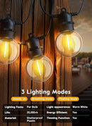 Brightown Outdoor Solar String Lights 34FT - LED G40 Pro Globe Patio Energy Saving with 11 Shatterproof Bulbs, 3 Light Modes Waterproof Hanging Lights for Christmas Outside Garden Backyard Party Decor by CozyNest Decor