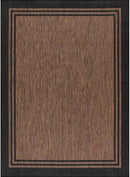 Bordered Outdoor Rug 6x9 Washable Outside Carpet for Indoor Patio Porch Waterproof Easy Cleaning Non Shedding Area Rugs Nut Brown 6 x 9 by CozyNest Decor