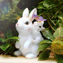 Solar Garden Statues Rabbit with Solar Lights,Mother&Baby Bunny Figurine with Butterfly Changing Lights for Yard Art Garden&Patio Decor,Unique Easter&Birthday Gifts for Women Mom Grandma by CozyNest Decor