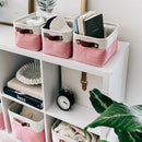OrganiHaus Small Fabric Storage Baskets for Shelves 6 Pack, 12x8in Closet Storage Bins for Shelves, Cloth Baskets for Organizing, Linen Closet Organizers, Fabric Basket, Pink/White by TinyTreasures Baby Boutique