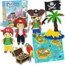 CRAFTILOO Pirates Pre-Cut Fun Kids Sewing Kit for Kids Ages 8-12 Children Beginners Sewing kit Kid Crafts Make Your Own Felt Pillow Plush Craft Kit Girls and Boys Art Craft Kits Learn to Sew Kit by TinyTreasures Baby Boutique
