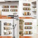 Spice Rack wall mounted 6 Pack, Space-Saving Spice Organizer for Spice Jars and Seasonings,Screw or Adhesive Hanging Spice Rack Organizer for Your Kitchen Cabinet,or Pantry Door by CozyNest Decor
