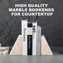 Marble Bookends for Heavy Books, Decorative Book Ends for Shelves, Beige Stone Durable and Heavy-Duty Book Ends for Hardback Books & CDS, Unique Book Stopper & Holder, Set of 2 by CozyNest Decor