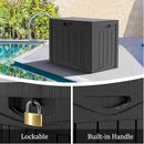 45 Gallon Lockable Resin Deck Box, Waterproof & UV-Resistant Outdoor Storage Box for Outdoor Cushion Storage, Garden Tools & Pool Accessories Storage, Black by CozyNest Decor