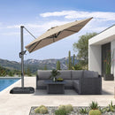 PURPLE LEAF 8 Feet Patio Umbrella Outdoor Cantilever Square Umbrella Aluminum Offset Umbrella with 360-degree Rotation for Garden Deck Pool Patio Taupe by GreenHaven Gardens