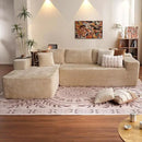 ovios 104" Cloud Sectional Couch with L-Shape Chaise,Modern Modular Sofa with Deep Seat, Upholstered Couches for Living Room Bedroom,No Assembly Required, Beige (Plush Corduroy Fabric) by CozyNest Decor