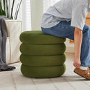 ONEVOG Round Storage Ottoman, 20" Small Ottomans Table with Removable Lid, Velvet Fabric Soft Footrest Stool for Couch, Upholstered Stuffed Circle Seat for Livingroom/Bedroom/Dorm/Vanity, Olive Green by CozyNest Decor