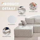 Hobestluk 96“ Modular Sectional Sofa Couches L-Shape Couch 3 Seat Modular Sofa Sectional Couches for Living Room, Cloud Couch with Oversized Chaise (Greygreen, Checked (Left Facing Chaise)) by CozyNest Decor