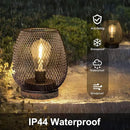 2 Pack Battery Operated Lamp Outdoor Table Lantern,Metal Cage Cordless Lamps with LED Bulb for Weddings Parties Patio Events Indoor Outdoor Patio Bedroom Living Room(Bronze) by GreenHaven Gardens