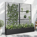 Casaphoria Metal Raised Garden Bed with Trellis and Wheels, 72"x35"x16" Planter Box for Climbing Plants, Vegetables & Vines, Features Drainage Holes and Privacy Screen (Black-Grid) by GreenHaven Gardens