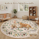 6ft Washable Round Rug - Bug Rugs for Living Room Non-Slip Low Pile Soft Ultra-Thin Machine Washable Circle Carpet for Bedroom, Entryway, Nursery, Kitchen, Home Office (6' Round Beige) by TinyTreasures Baby Boutique
