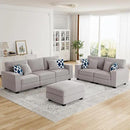 L Lengend Vansen Modular Sectional Sofa U Shaped Couch with Ottoman Modern Reversible Corner Sectional Couch for Living Room (Light Grey, 2+3 with Ottoman) by CozyNest Decor