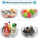 FreshKeeper Plastic Lazy Susan Organizer, Clear Pantry Lazy Susan Turntable for Cabinet and Kitchen 11’’ by CozyNest Decor