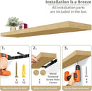 Sorbus Floating Shelves for Wall - 35 Inch Long Bathroom Shelves, Wall Decor for Bedroom, Kitchen, Living Room & Book Storage - Mounted Floating Shelf with Invisible Brackets (Maple Wood, 2 Pack)