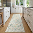 Wonnitar Washable Rug Runner 2'6''x8', Boho Floral Hallway Runner Rug 8ft Long Carpet for Bedroom, Soft Non Slip Ultra-Thin Beige Carpets for Bathroom Kitchen Bedside by TinyTreasures Baby Boutique