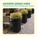 IDZO All-Weather Wicker Planters, Set of 2, 24 in Tall Wicker Planters, Self-Watering with Drainage, Durable PP Material, Raised Garden Bed Alternative, Indoor Outdoor Use, Modern Rattan Design by CozyNest Decor