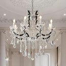 Modern Crystal Chandeliers, Black Chandelier Light Fixtures, 29''Candle Chandeliers for Staircase Hallway Living Room Entryway, 8 Lights by CozyNest Decor