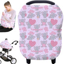 Baby Car Seat Covers, Carseat Canopy, Boys Girls Privacy Breastfeeding Cover (Cute Elephant) by TinyTreasures Baby Boutique