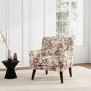 UIXE Floral Accent Chair, Modern Upholstered Armchair in Fabric for Living Room, Comfy Club Arm Chairs Single Sofa Button Tufted Bedroom Reading Seat - Pattern Floral, Set of 2 by CozyNest Decor