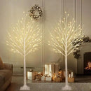2 Pack 5FT 200LED Christmas Lighted Birch Tree, Timer Function Prelit Artificial Tree Lamp Plug in with Warm White Lights, 2 Modes Twinkling Twig Trees for Indoor Outdoor Party Christmas Decorations by CozyNest Decor