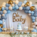 RUBFAC 129pcs Dusty Blue Balloons Different Sizes 18 12 10 5 Inch Latex Haze Blue Balloon Garland Arch for Party Decoration Birthday Wedding Engagements Anniversary Baby Shower Party Supplies by TinyTreasures Baby Boutique