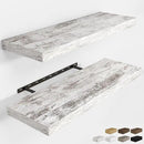 RICHFOCUS 36Inch Floating Shelves for Wall 2 Pack Shelves for Bedroom|Kitchen|Bathroom Wall Mounted Rustic Distressed Wood Floating Shelf with Invisible Brackets for Books|Storage|Decor, Rustic by CozyNest Decor