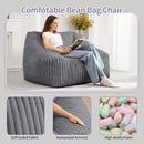 HABUTWAY Bean Bag Chair, Giant Bean Bag Chairs for Adults and Kids, Bean Bag Sofa, Lazy Floor Sofa, Faux Fur Beanbag Chair with Armrests for Living Room Bedroom (Grey) by CozyNest Decor