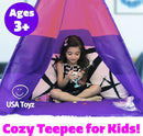 USA Toyz Happy Hut Teepee Tent for Kids - Indoor Pop Up Teepee Kids Playhouse Tents for Boys, Girls, Toddlers with Portable Storage Bag (Pink) by TinyTreasures Baby Boutique