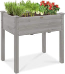 Best Choice Products 34x18x30in Raised Garden Bed, Elevated Wood Planter Box Stand for Kids, Backyard, Patio, Balcony w/Bed Liner, 150lb Capacity - Gray by GreenHaven Gardens