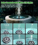 SZMP Solar Fountain Upgraded 100% Glass Panel, 3.5W Floating Solar Powered Water Pump Built-in 2000 Battery with 7 Nozzle & 4 Fixer, Solar Bird Bath Fountains for Garden, Pond, Outdoor (White) by GreenHaven Gardens