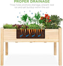 Best Choice Products 48x24x30in Raised Garden Bed, Elevated Wood Planter Box Stand for Backyard, Patio, Balcony w/Bed Liner, 200lb Capacity - Natural by GreenHaven Gardens
