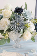 Blue White Artificial Flowers Silk Fake Roses Peonies Greenery Combo Box Set for DIY Wedding Bouquets Bridal Shower Centerpieces Floral Arrangements Party Tables Home Decoration by GreenHaven Gardens