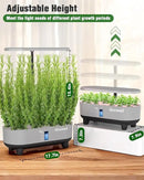 Hydroponics Growing System Kit, 16 Pods Indoor Garden with 28W Full Spectrum LED Grow Light, Auto Timer, 3 Smart Light Modes, 8L Large Herb Garden, Ideal Gardening Gift for Women, Men (Gray) by GreenHaven Gardens